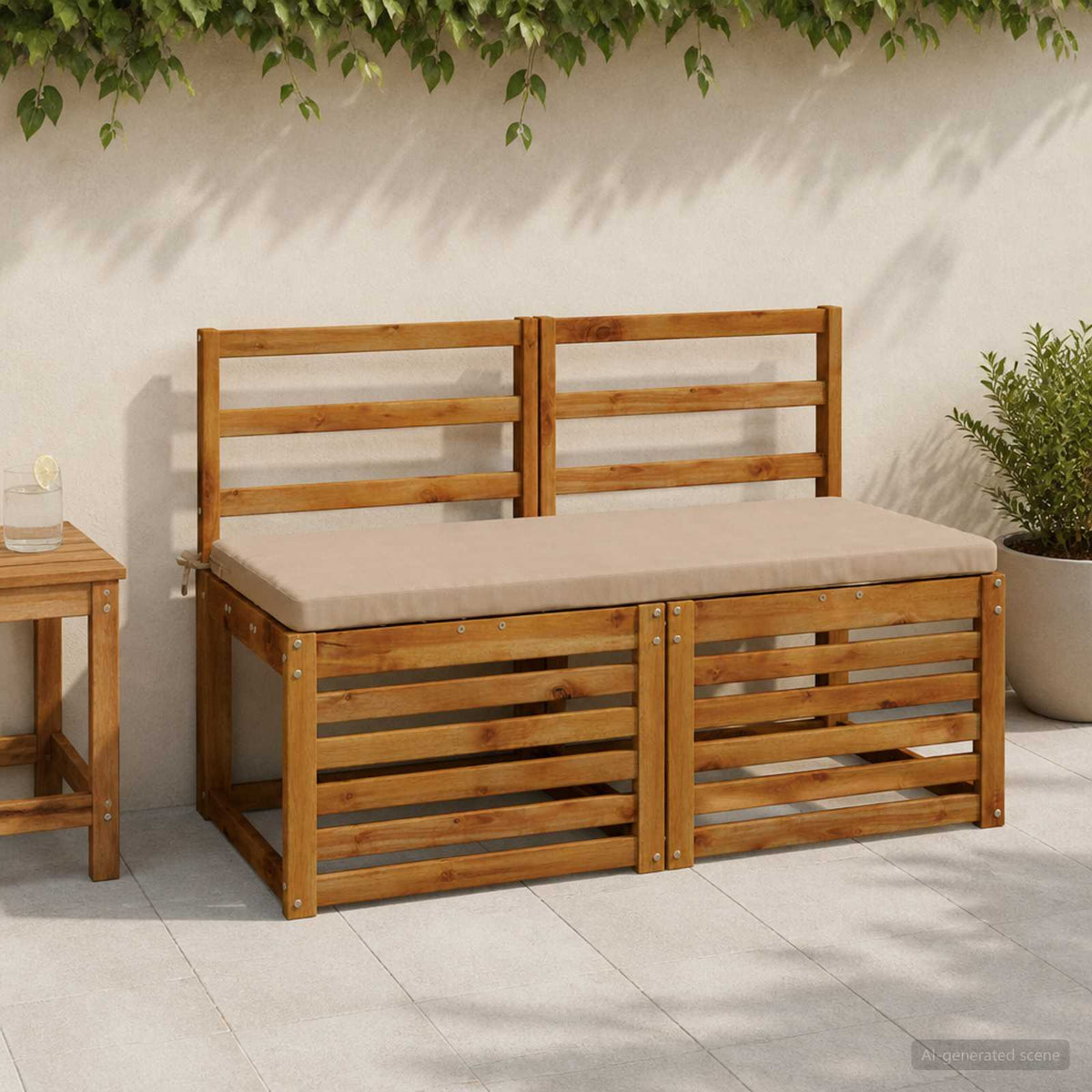 Bench Cushion SOEST 100% Polyester Sand 120 x 50 x 5 cm