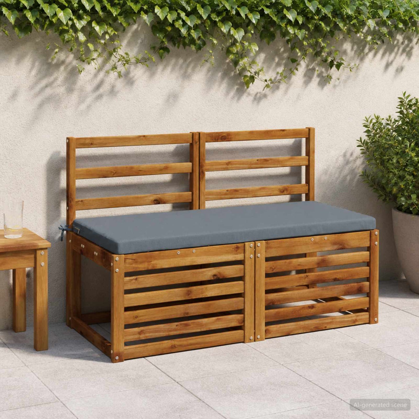 2-Piece Bench Cushions SOEST 2 pcs 100% Polyester Blue
