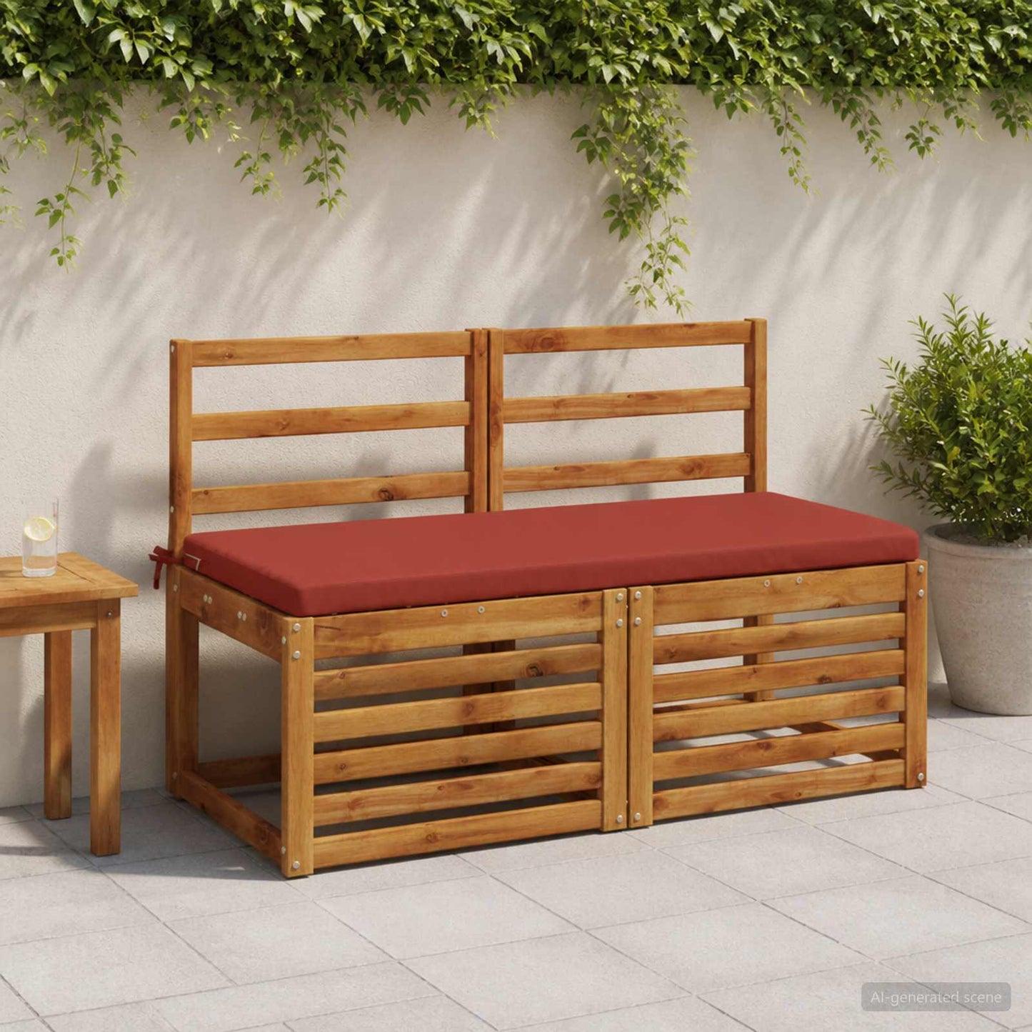 Bench Cushion SOEST 100% Polyester Red 110 x 50 x 5 cm