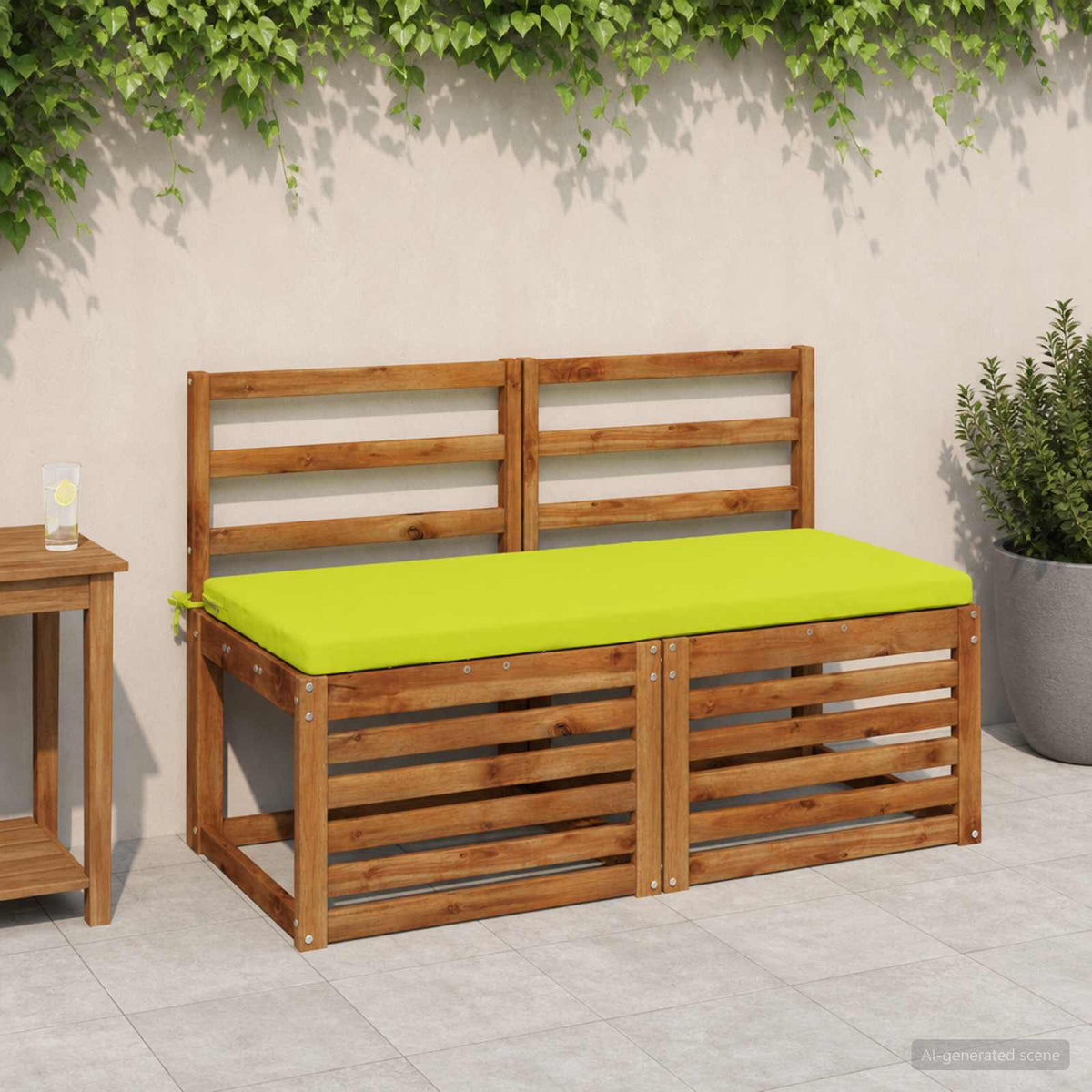 Bench Cushions SOEST 2 pcs 100% Polyester Bright Green