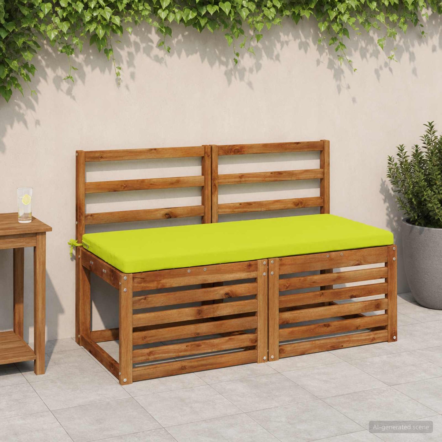 2-Piece Bench Cushions SOEST 2 pcs 100% Polyester Bright Green