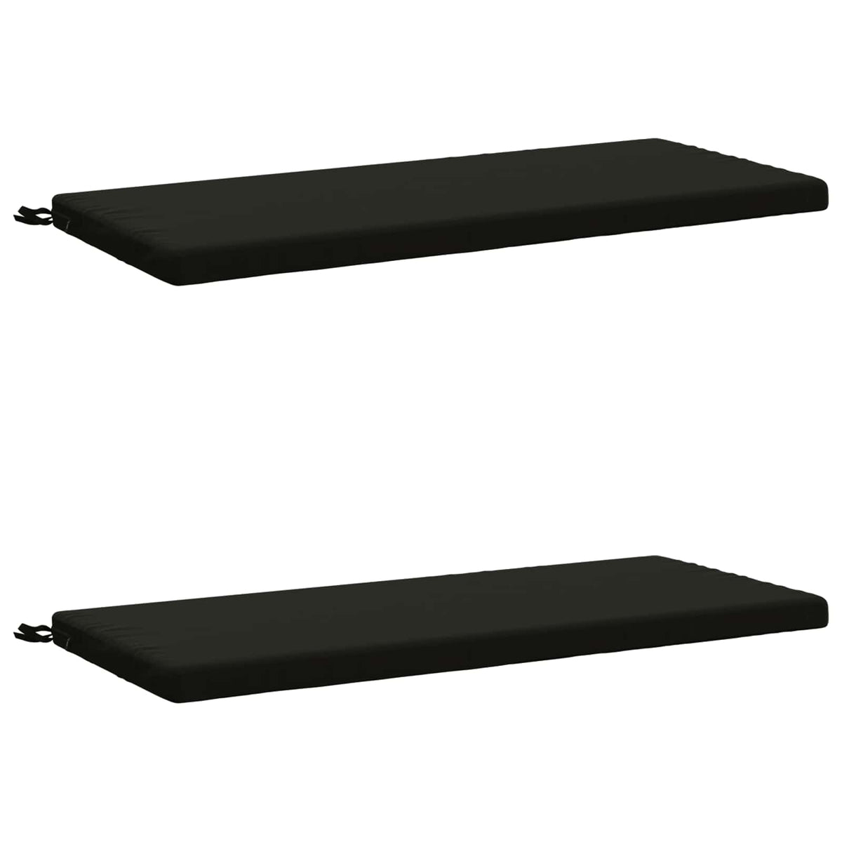 Bench Cushions SOEST 2 pcs 100% Polyester Black 110 x 50 x 5 cm