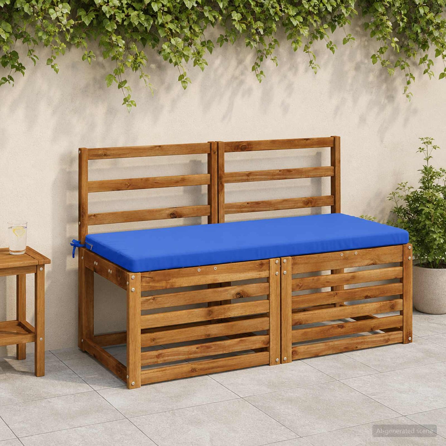 Bench Cushion SOEST 100% Polyester Royal Blue 110 x 50 x 5 cm