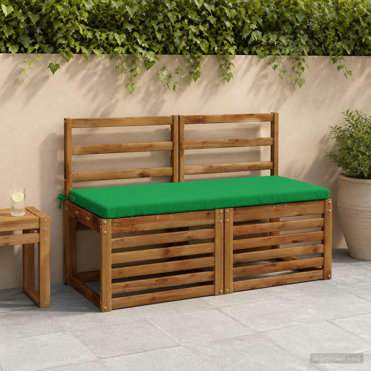 Bench Cushion SOEST 100% Polyester Green 120 x 50 x 5 cm