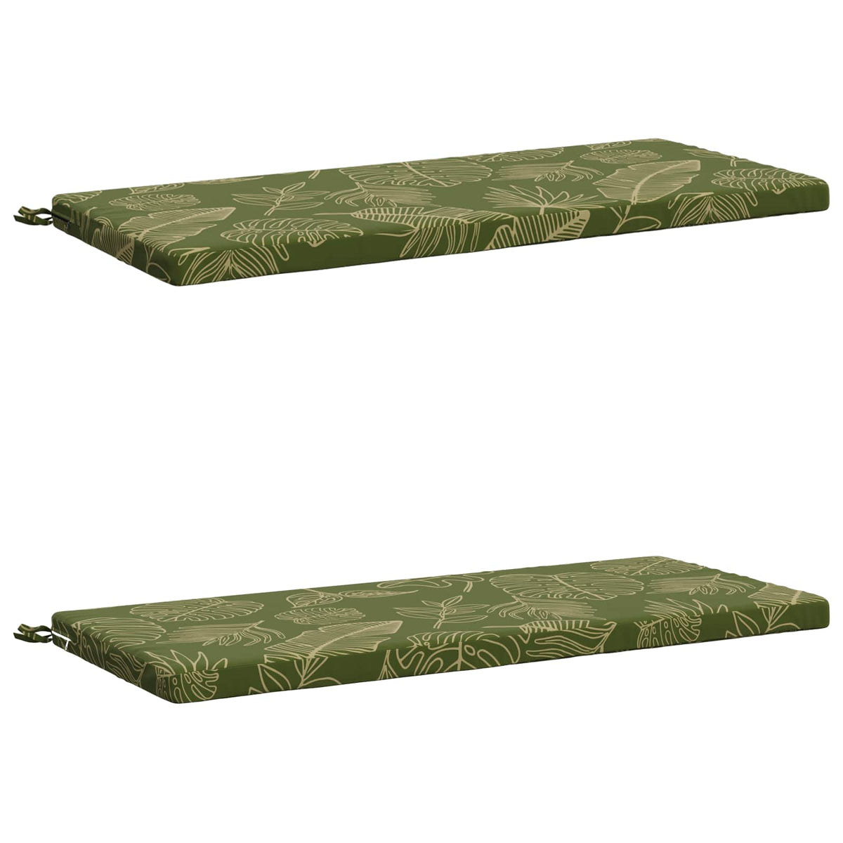2-Piece Bench Cushions SOEST 2 pcs 100% Polyester Leaf Design
