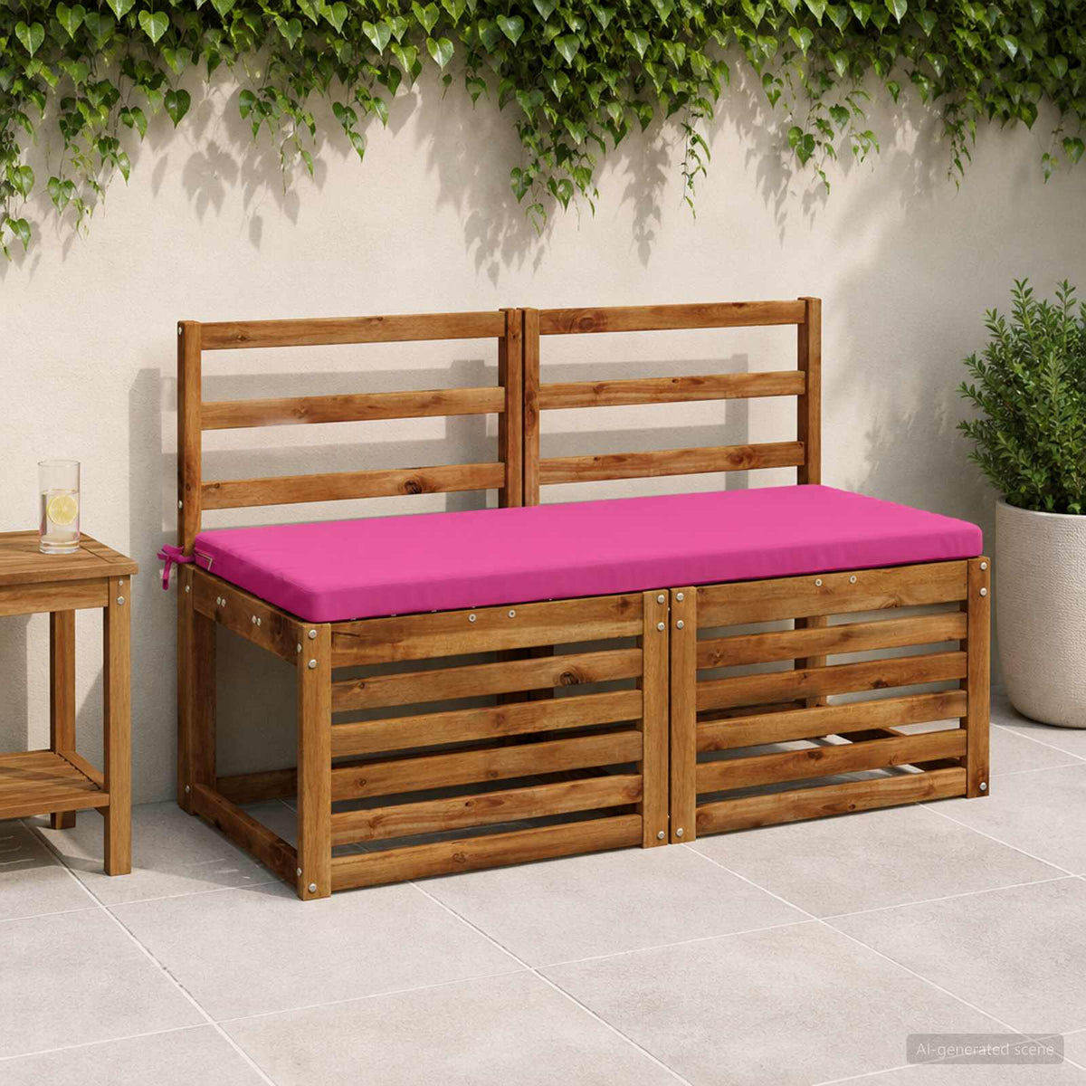Bench Cushion SOEST 100% Polyester Pink 110 x 50 x 5 cm