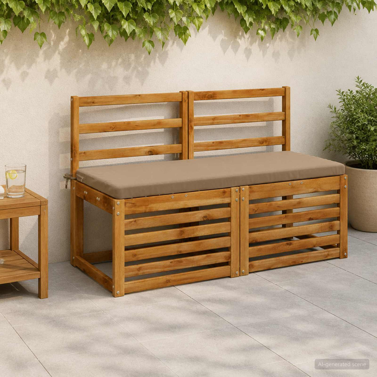 Bench Cushion SOEST 100% Polyester Taupe 110 x 50 x 5 cm