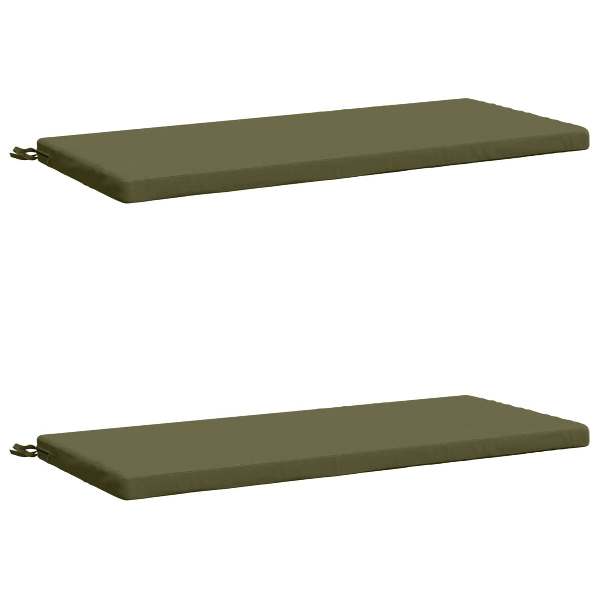 Bench Cushions SOEST 2 pcs 100% Polyester Olive Green