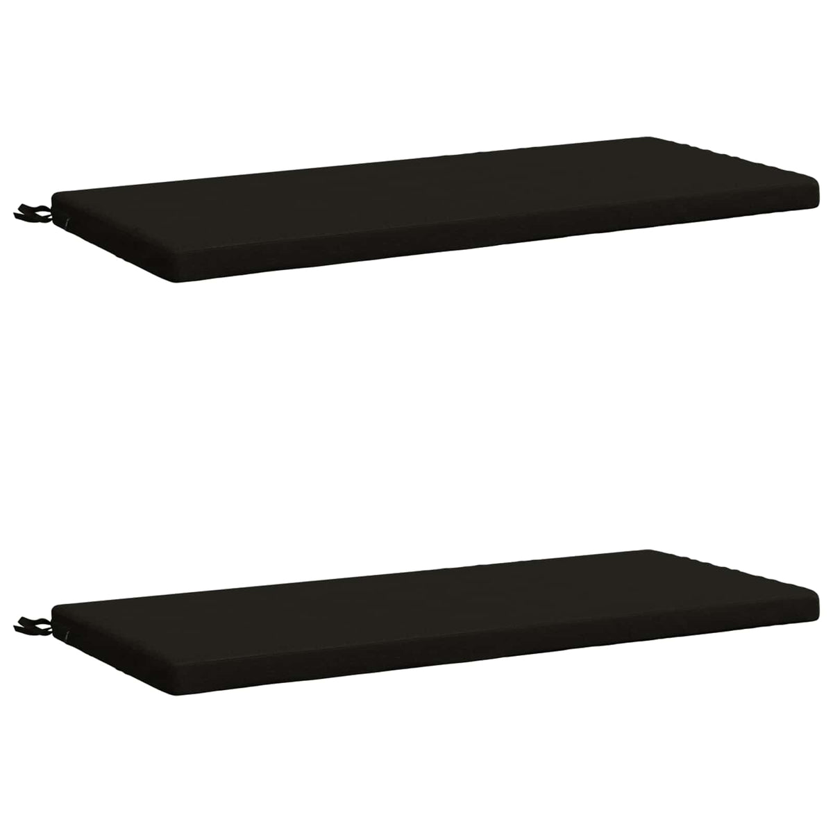 Bench Cushions SOEST 2 pcs 100% Polyester Black 120 x 50 x 5 cm