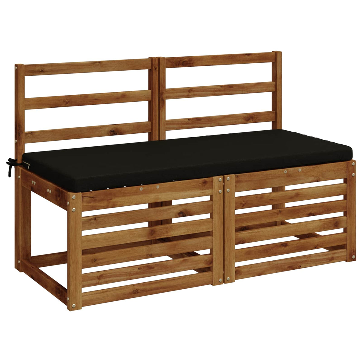 Bench Cushions SOEST 2 pcs 100% Polyester Black 120 x 50 x 5 cm