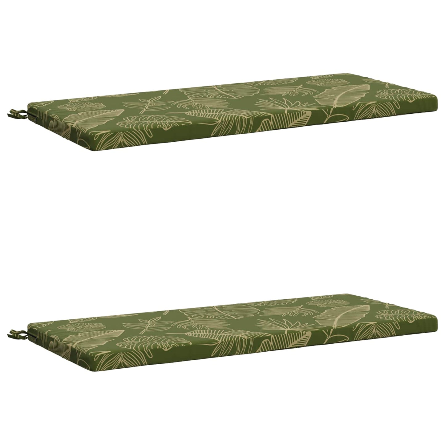 2-Piece Bench Cushions SOEST 2 pcs 100% Polyester Leaf Design