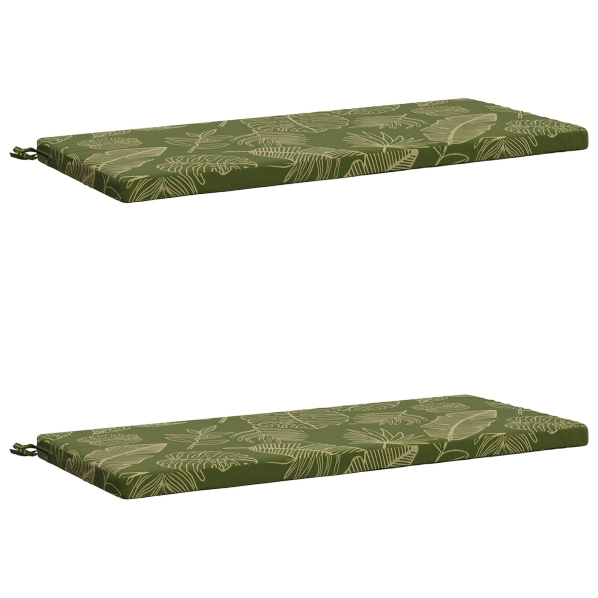 Bench Cushions SOEST 2 pcs 100% Polyester Leaf Design