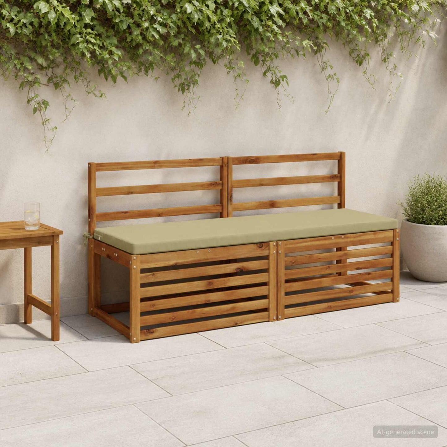 Bench Cushion SOEST 100% Polyester Light Green 140 x 50 x 5 cm