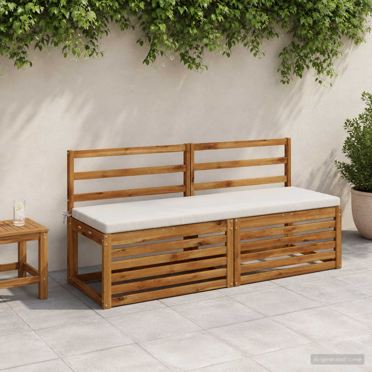 2-Piece Bench Cushions SOEST 2 pcs 100% Polyester White