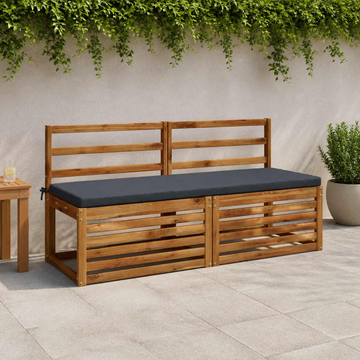 Bench Cushion SOEST 100% Polyester Dark Blue 140 x 50 x 5 cm