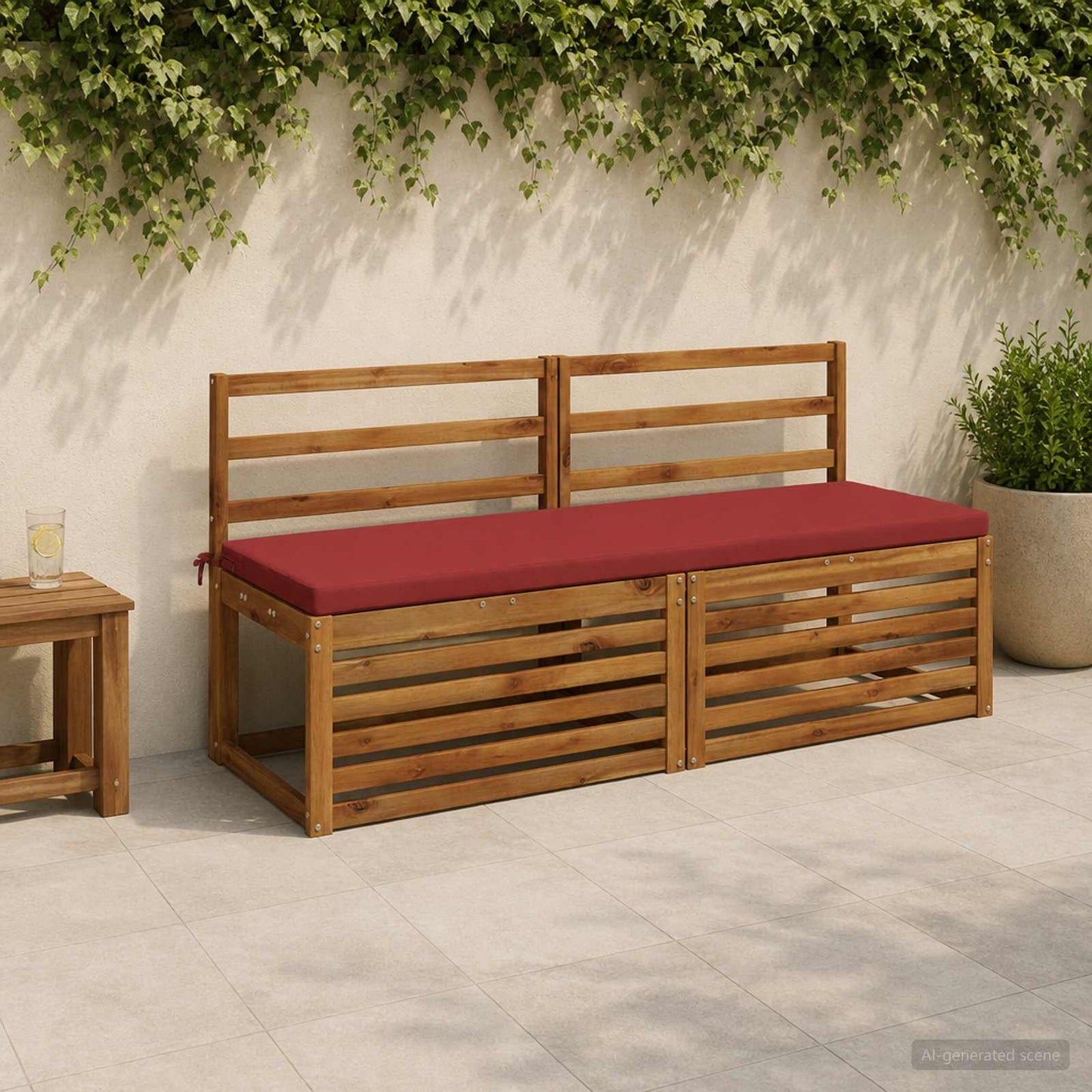 Bench Cushion SOEST 100% Polyester Red 140 x 50 x 5 cm