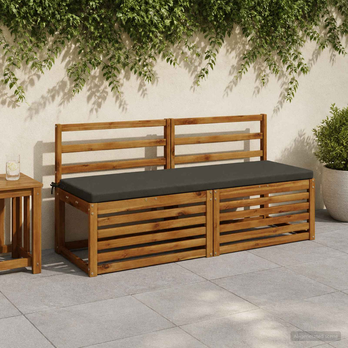 2-Piece Bench Cushions SOEST 2 pcs 100% Polyester Anthracite