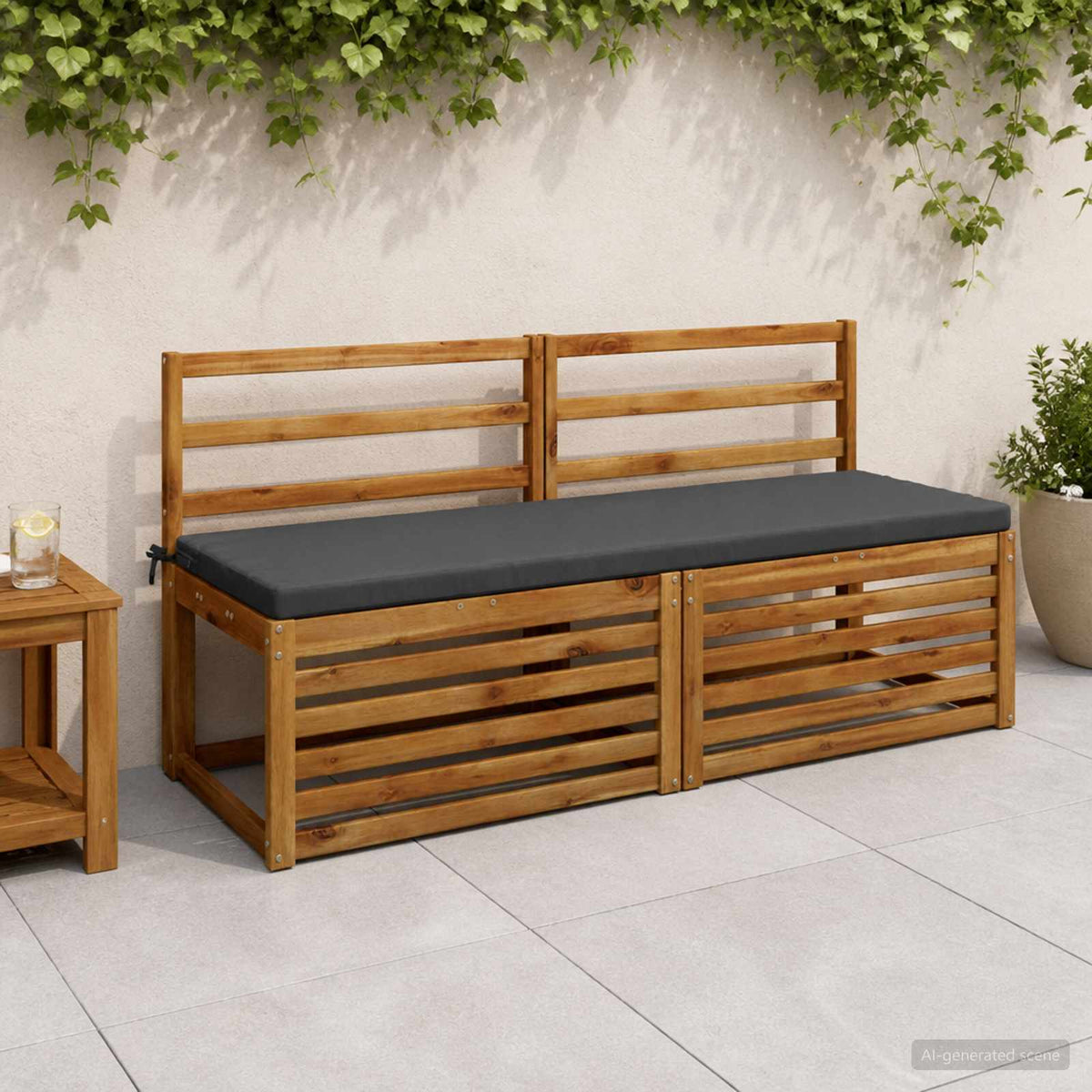 Bench Cushions SOEST 2 pcs 100% Polyester Anthracite
