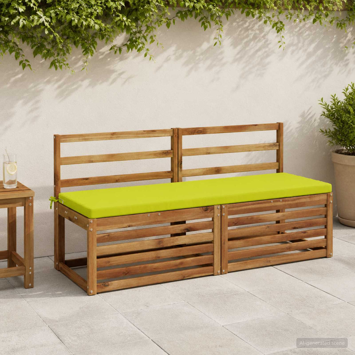 Bench Cushion SOEST 100% Polyester Bright Green 140 x 50 x 5 cm