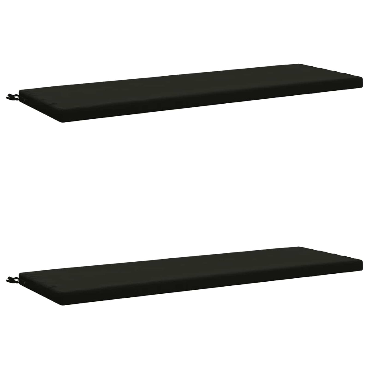 Bench Cushions SOEST 2 pcs 100% Polyester Black 140 x 50 x 5 cm