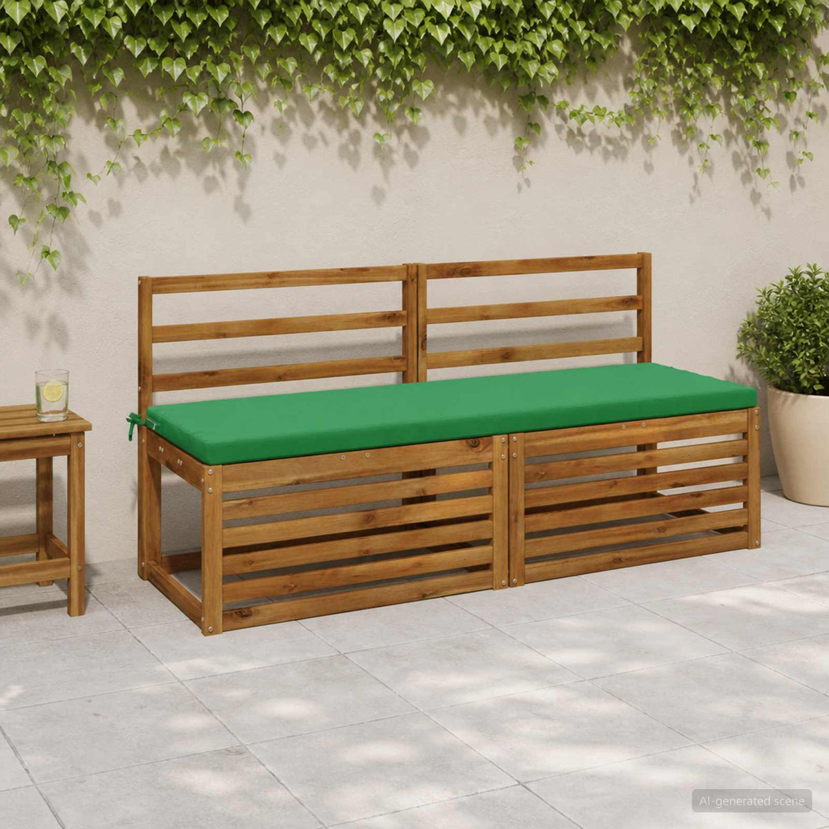 Bench Cushion SOEST 100% Polyester Green 140 x 50 x 5 cm