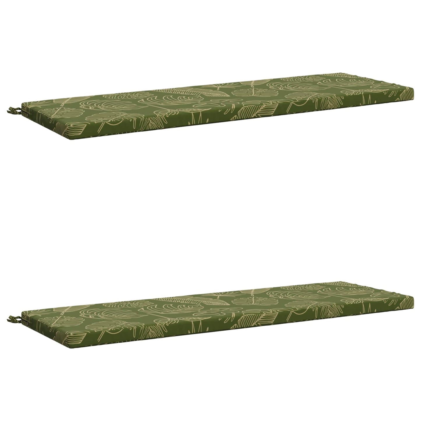 2-Piece Bench Cushions SOEST 2 pcs 100% Polyester Leaf Design
