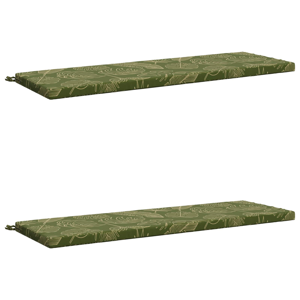 Bench Cushions SOEST 2 pcs 100% Polyester Leaf Design