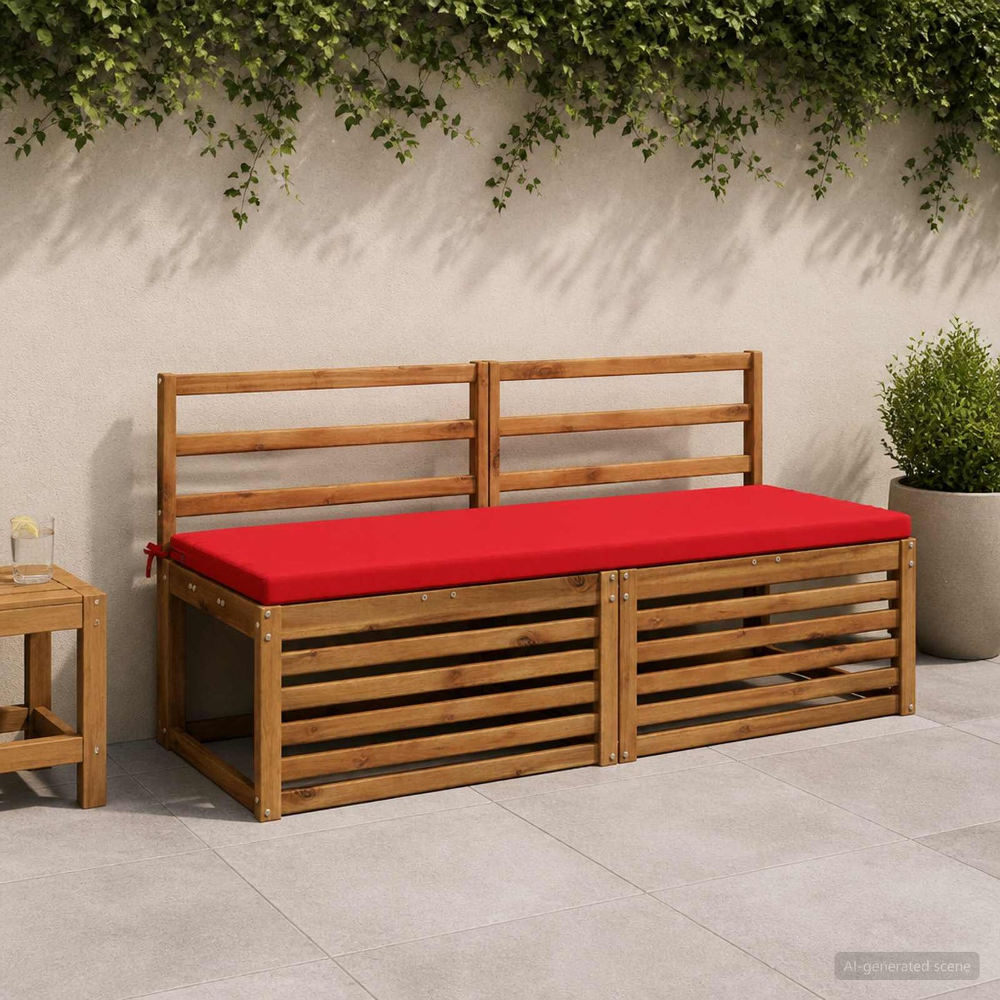 Bench Cushion SOEST 100% Polyester Red 140 x 50 x 5 cm