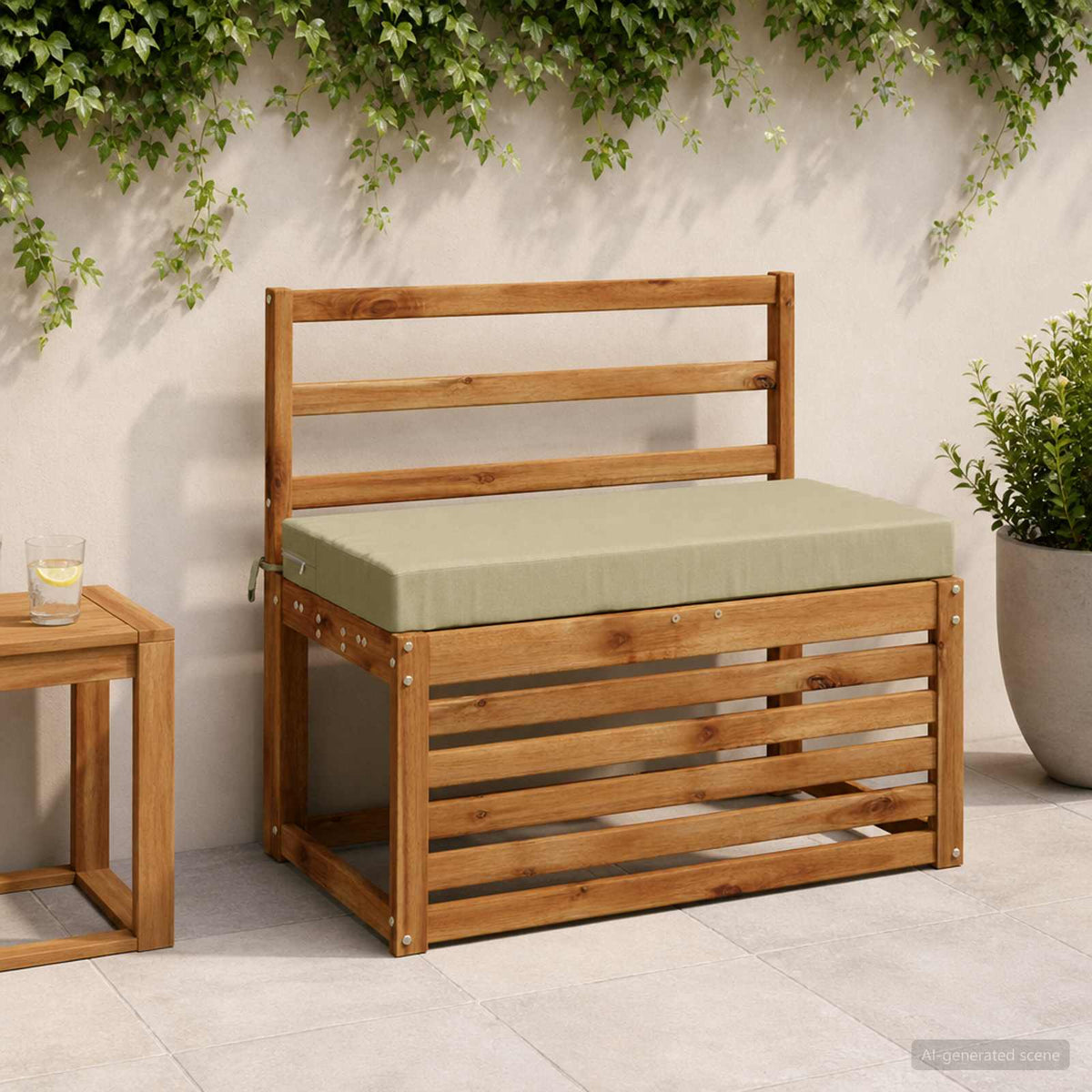 Bench Cushion SOEST 100% Polyester Light Green 60 x 40 x 8 cm