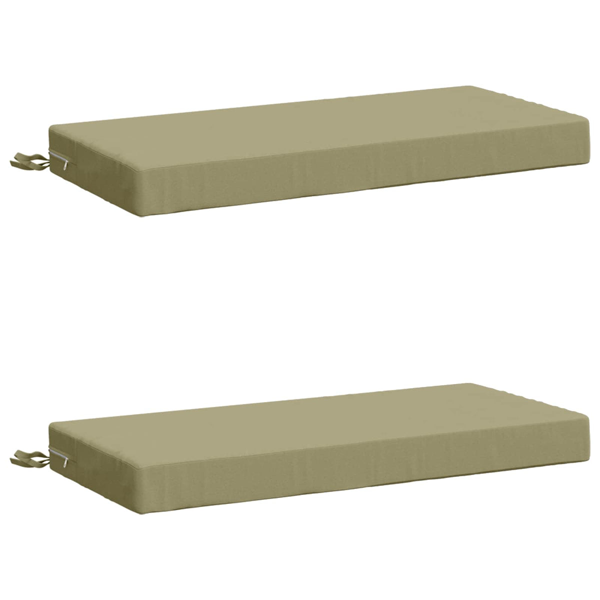 2-Piece Bench Cushions SOEST 2 pcs 100% Polyester Light Green