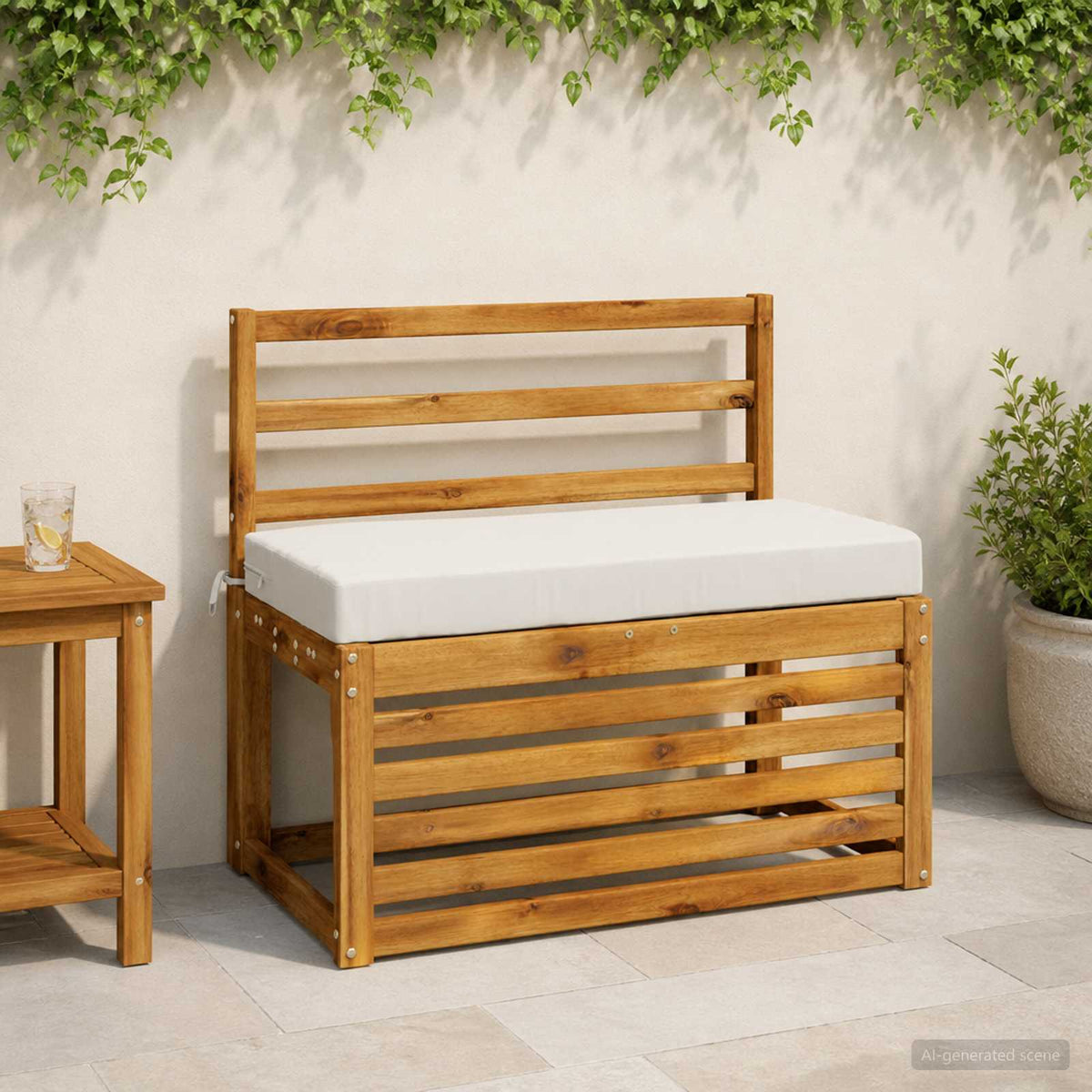 Bench Cushions SOEST 2 pcs 100% Polyester White 80 x 40 x 8 cm