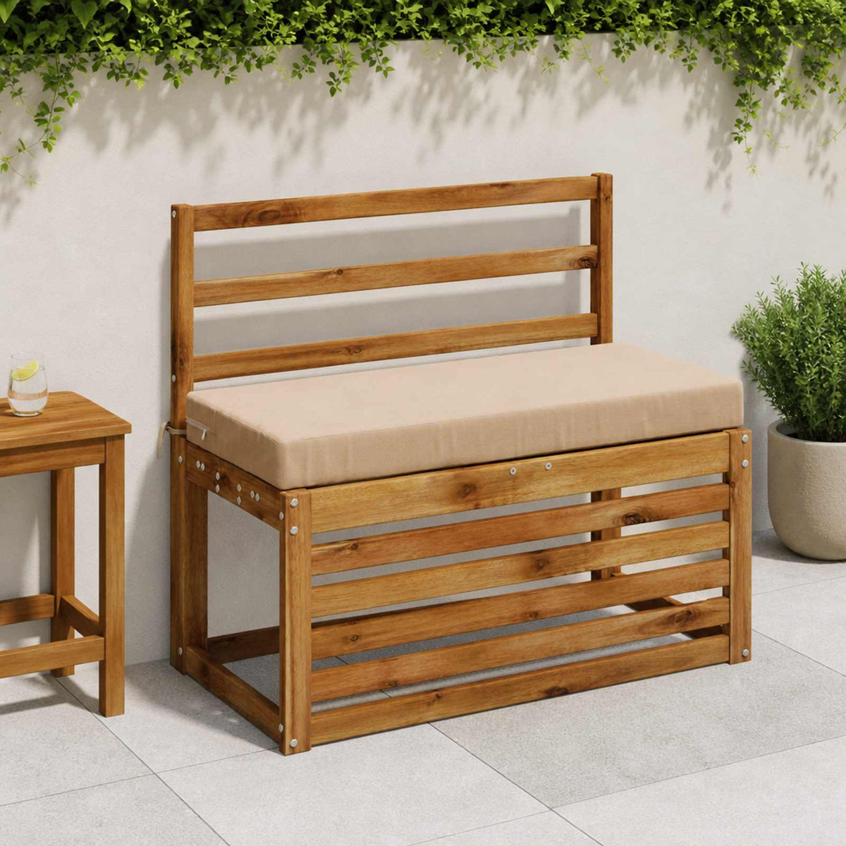 Bench Cushion SOEST 100% Polyester Sand 60 x 40 x 8 cm