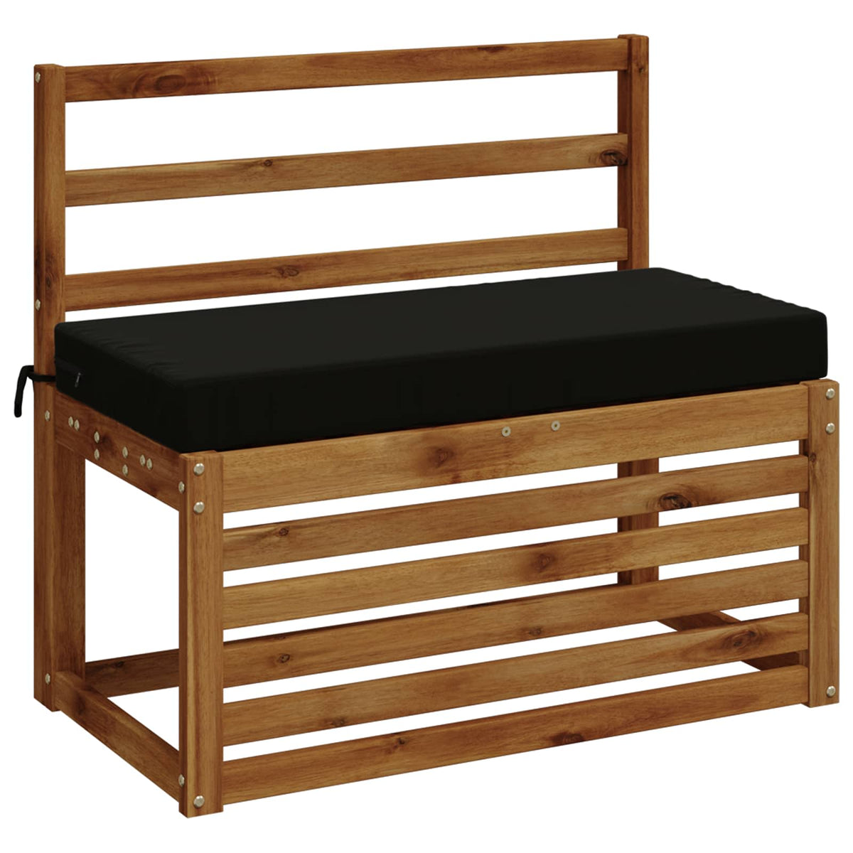 Bench Cushion SOEST 100% Polyester Black 60 x 40 x 8 cm