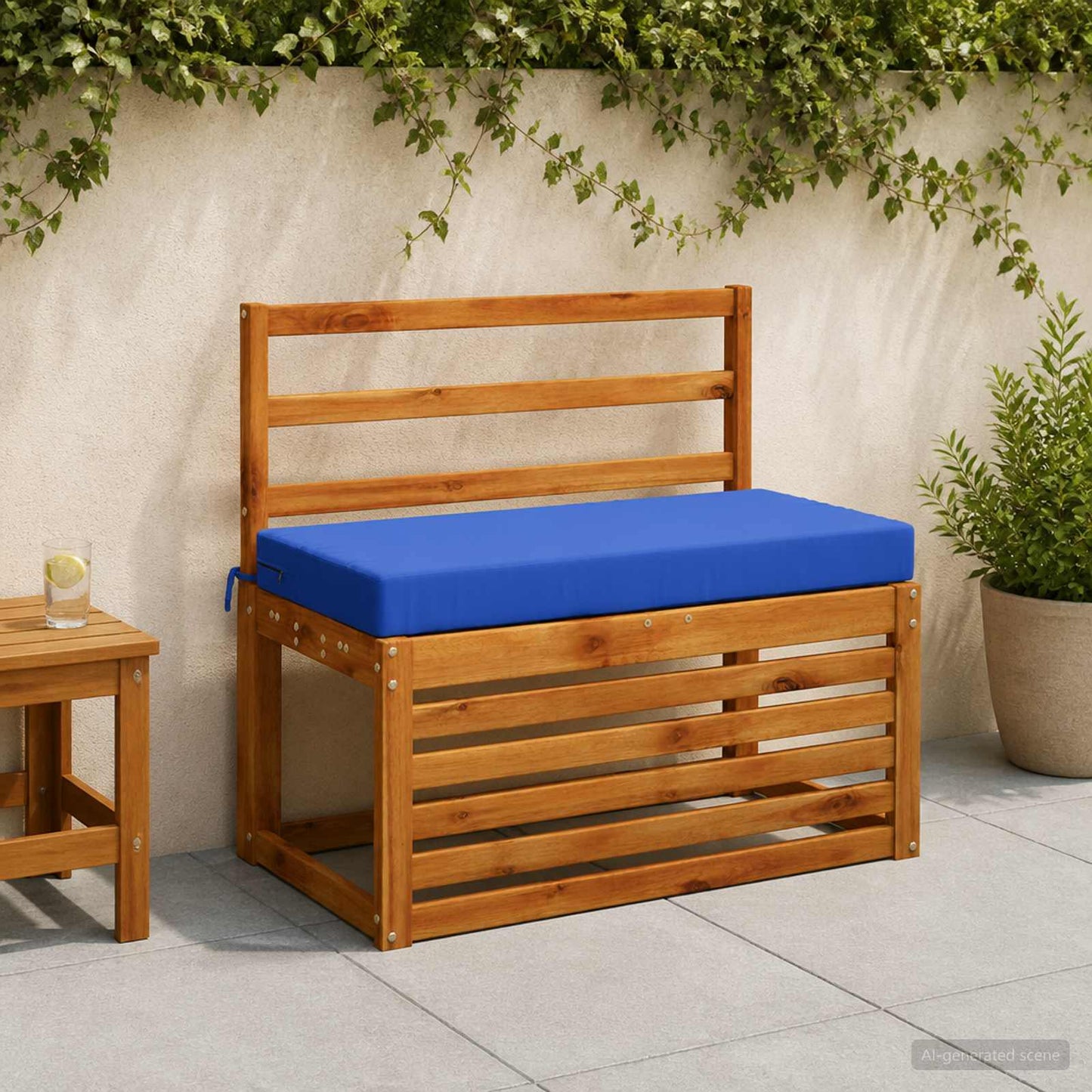 Bench Cushion SOEST 100% Polyester Royal Blue 80 x 40 x 8 cm