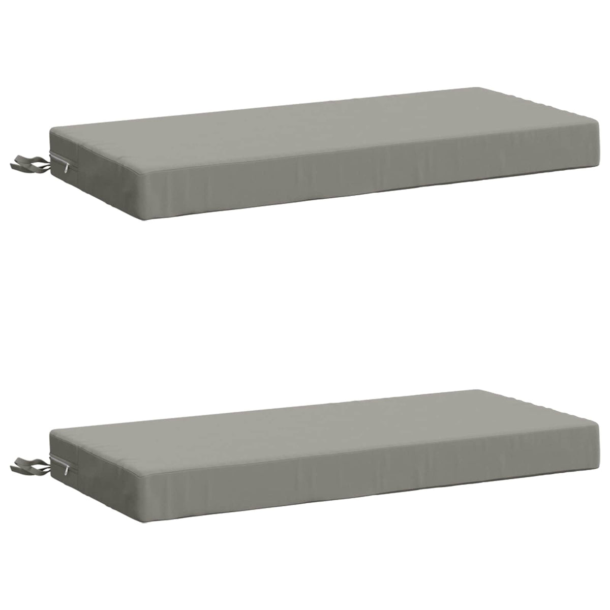 Bench Cushions SOEST 2 pcs 100% Polyester Grey 60 x 40 x 8 cm