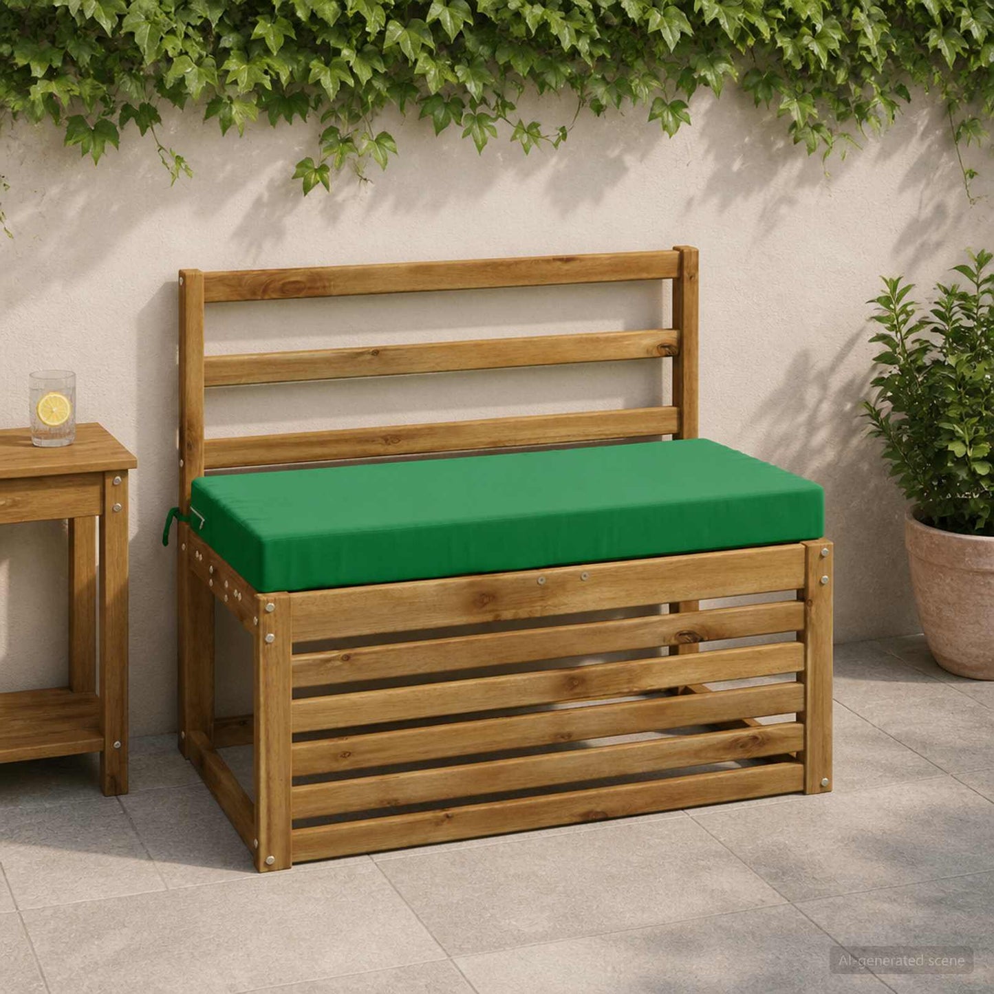 2-Piece Bench Cushions SOEST 2 pcs 100% Polyester Green
