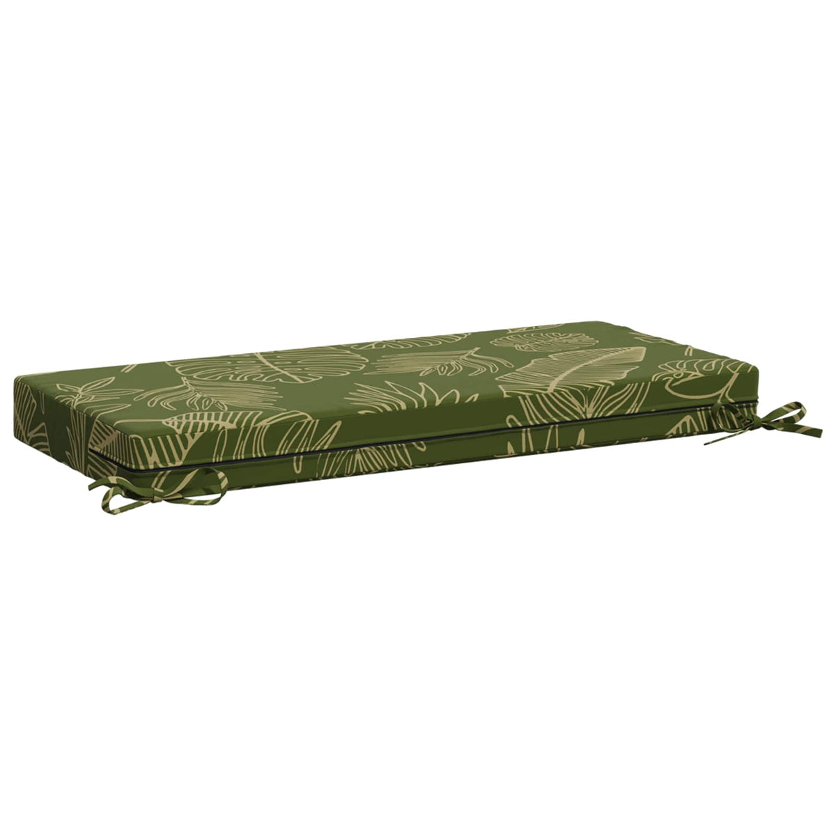 Bench Cushion SOEST 100% Polyester Leaf Design 60 x 40 x 8 cm