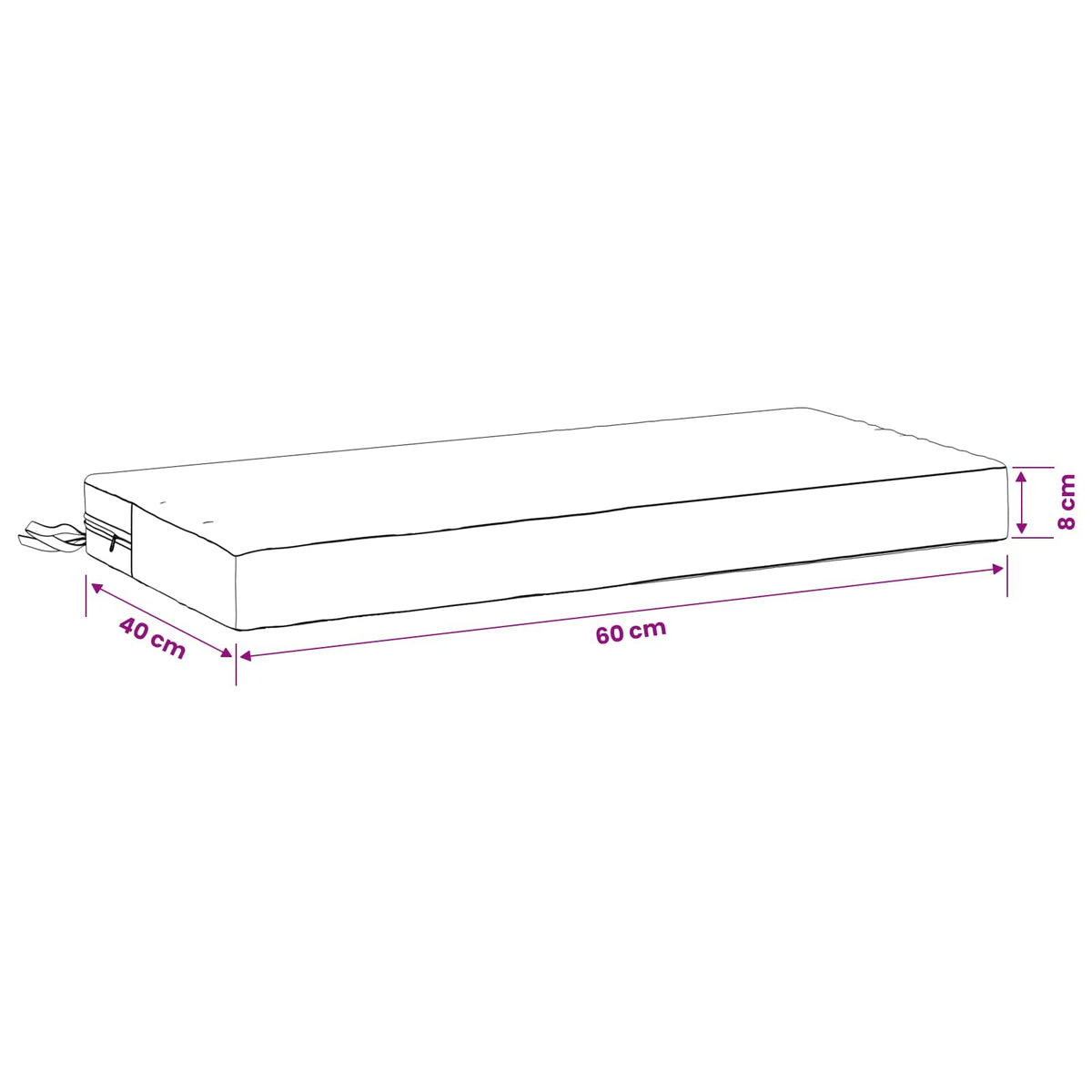 Bench Cushion SOEST 100% Polyester Leaf Design 60 x 40 x 8 cm