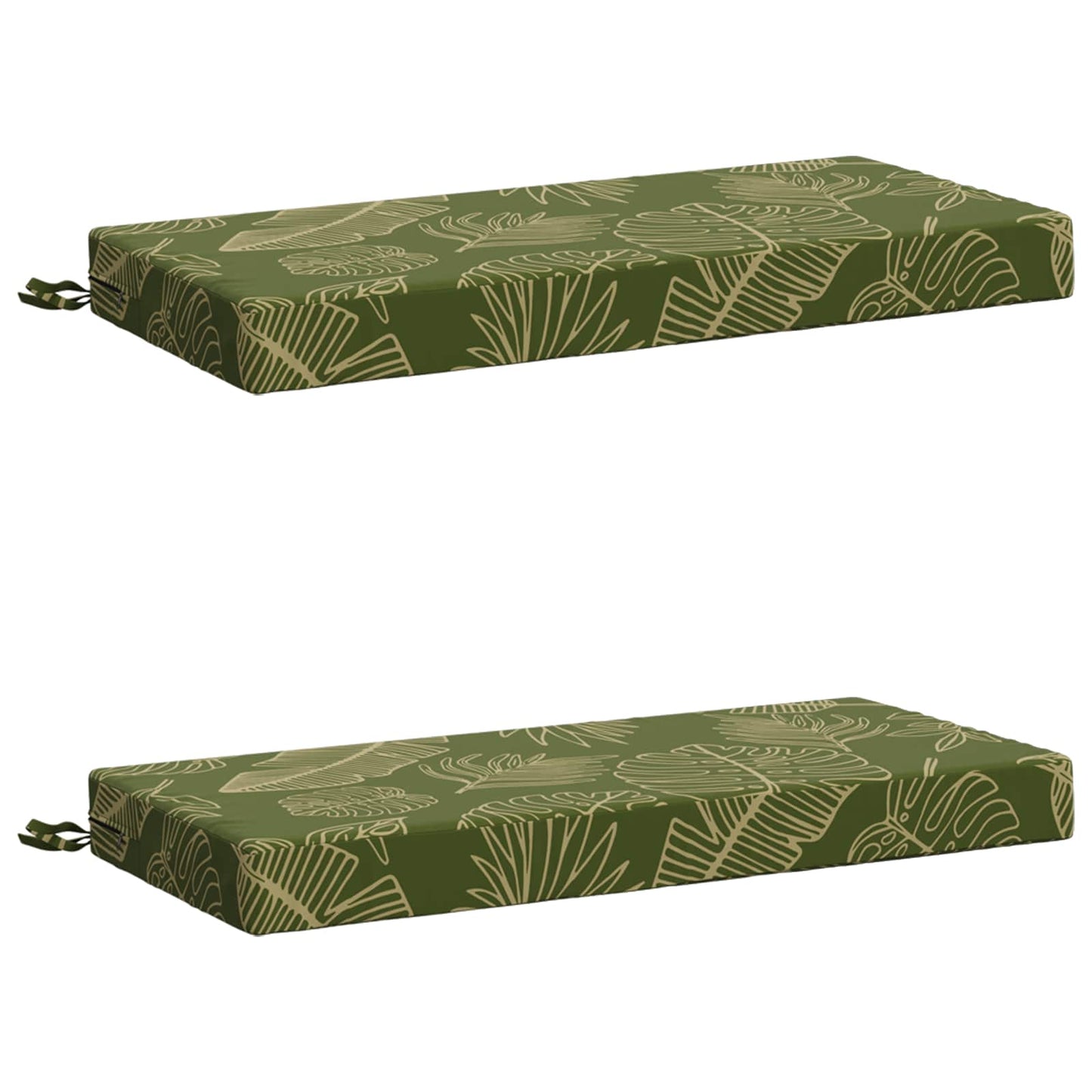2-Piece Bench Cushions SOEST 2 pcs 100% Polyester Leaf Design