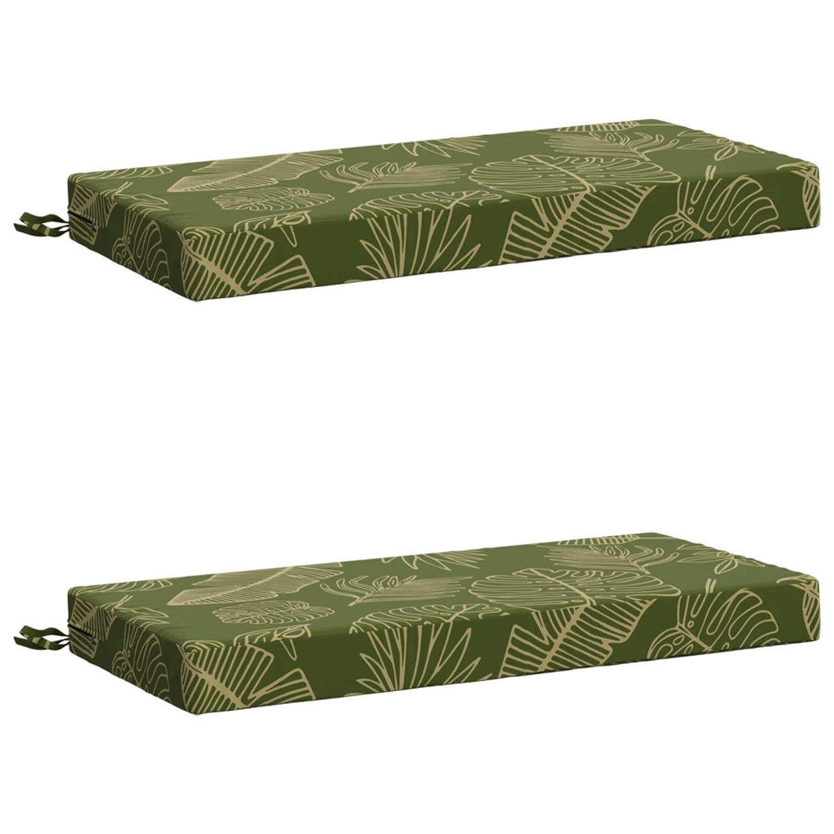Bench Cushions SOEST 2 pcs 100% Polyester Leaf Design