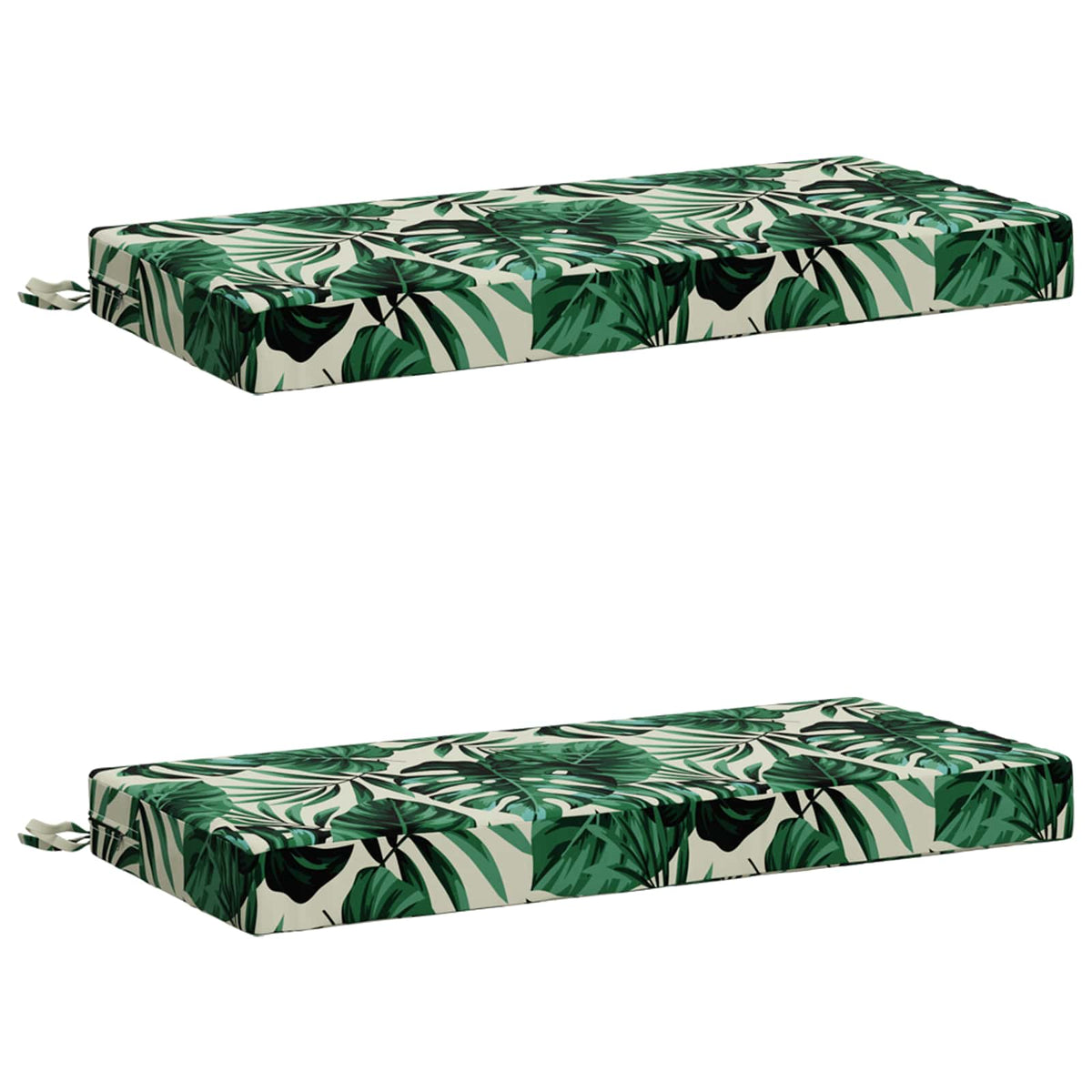 Bench Cushions SOEST 2 pcs 100% Polyester Leaf Pattern