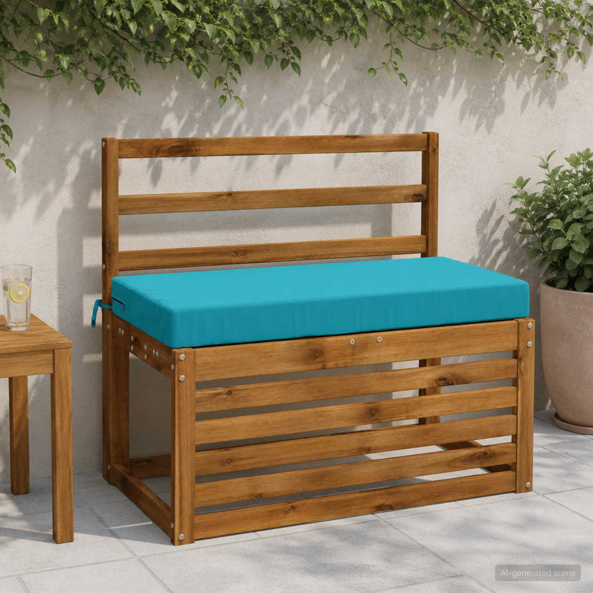 2-Piece Bench Cushions SOEST 2 pcs 100% Polyester Turquoise
