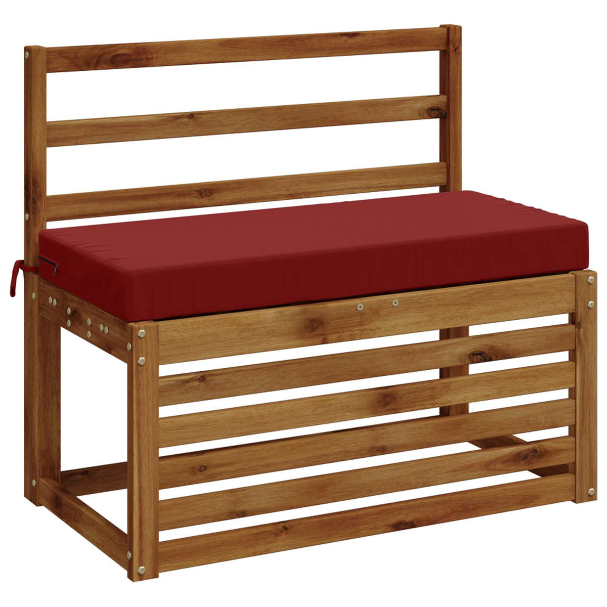 2-Piece Bench Cushions SOEST 100% Polyester Wine Red