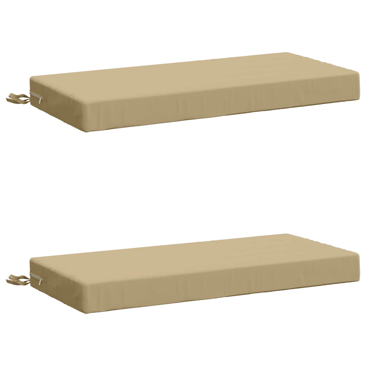 Bench Cushions SOEST 2 pcs 100% Polyester Beige 80 x 40 x 8 cm