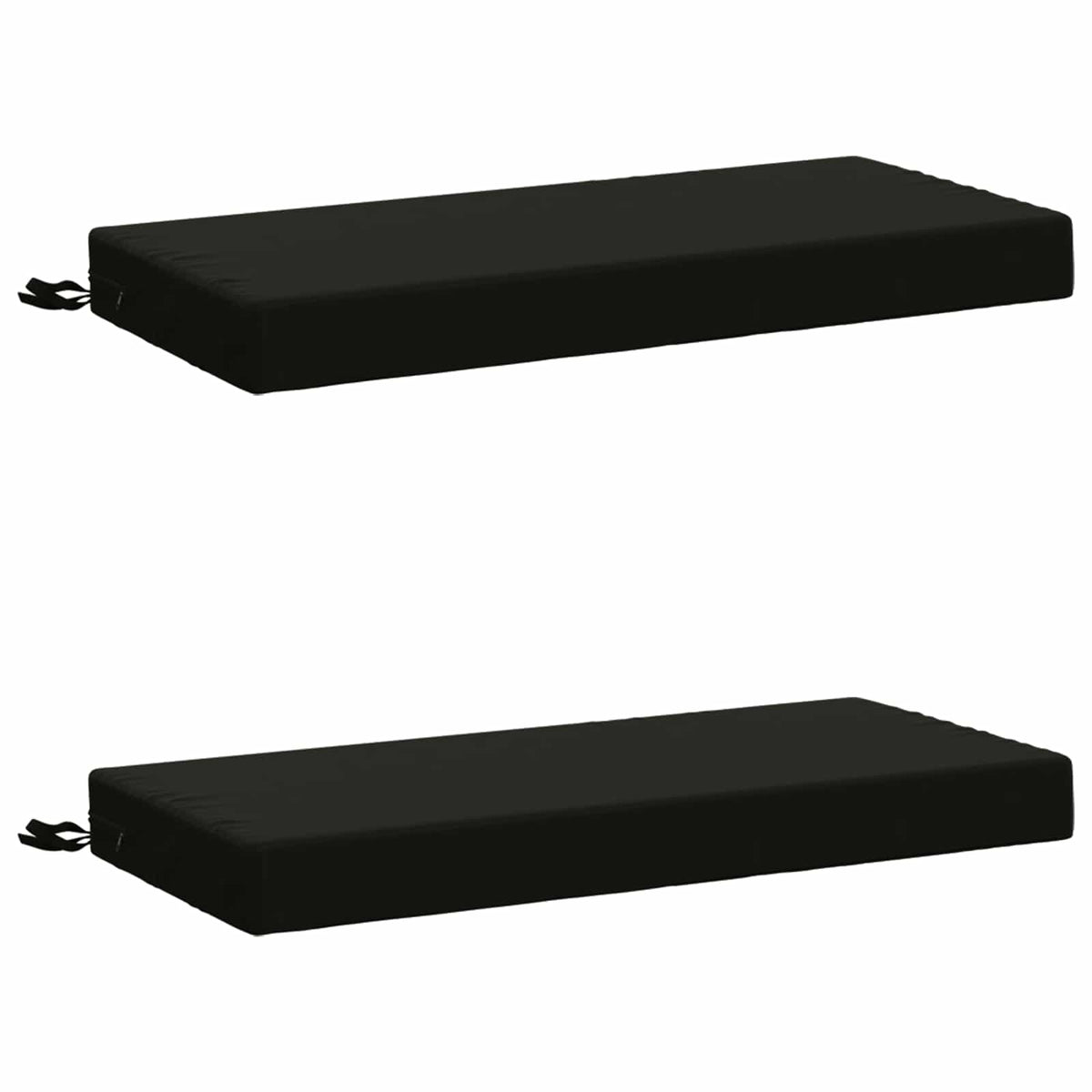 Bench Cushions SOEST 2 pcs 100% Polyester Black 80 x 40 x 8 cm