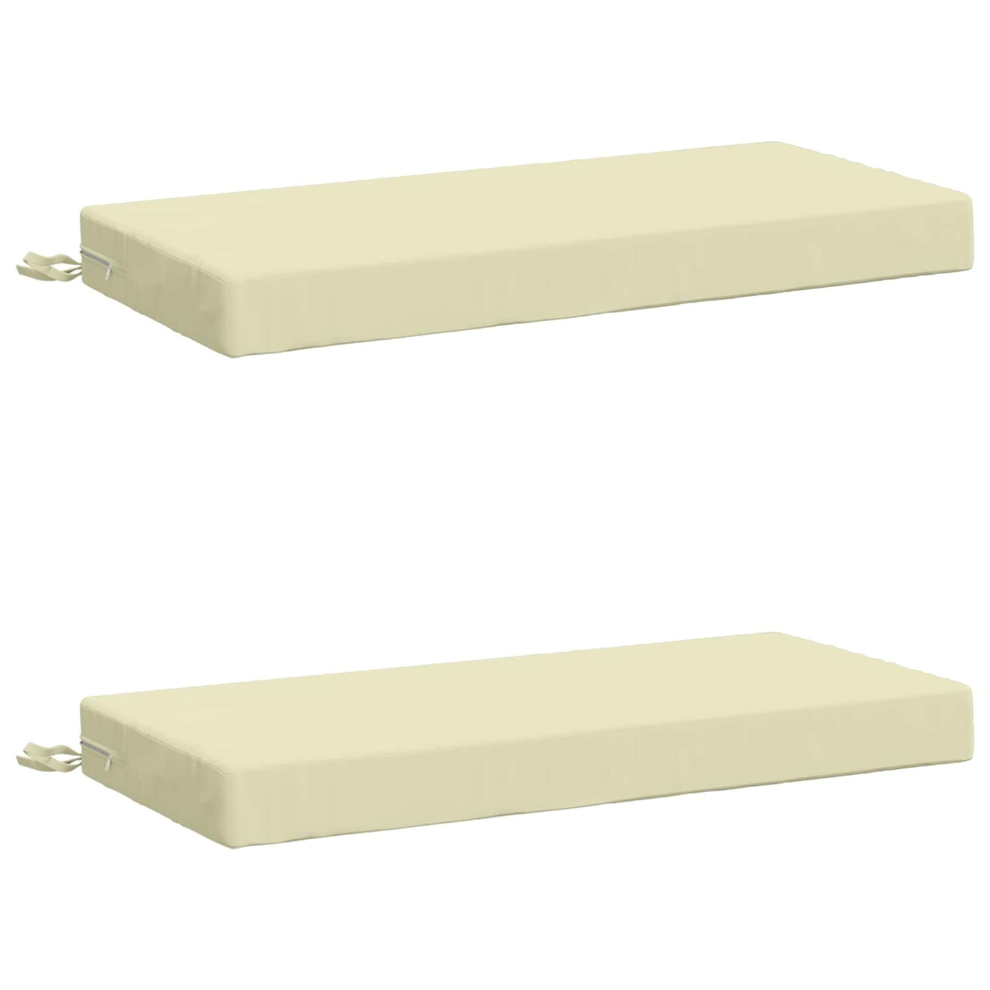2-Piece Bench Cushions SOEST 2 pcs 100% Polyester Cream