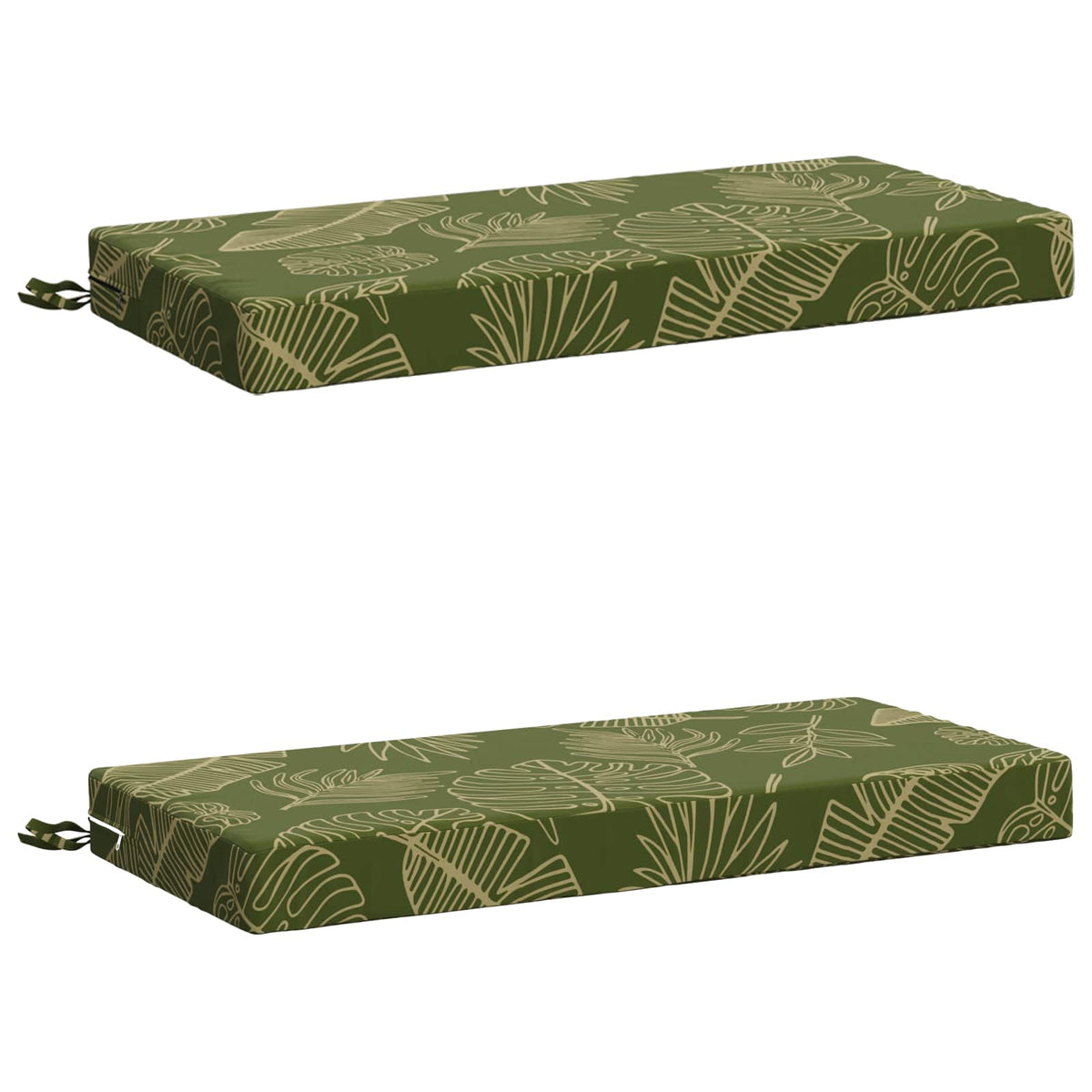 Bench Cushions SOEST 2 pcs 100% Polyester Leaf Design