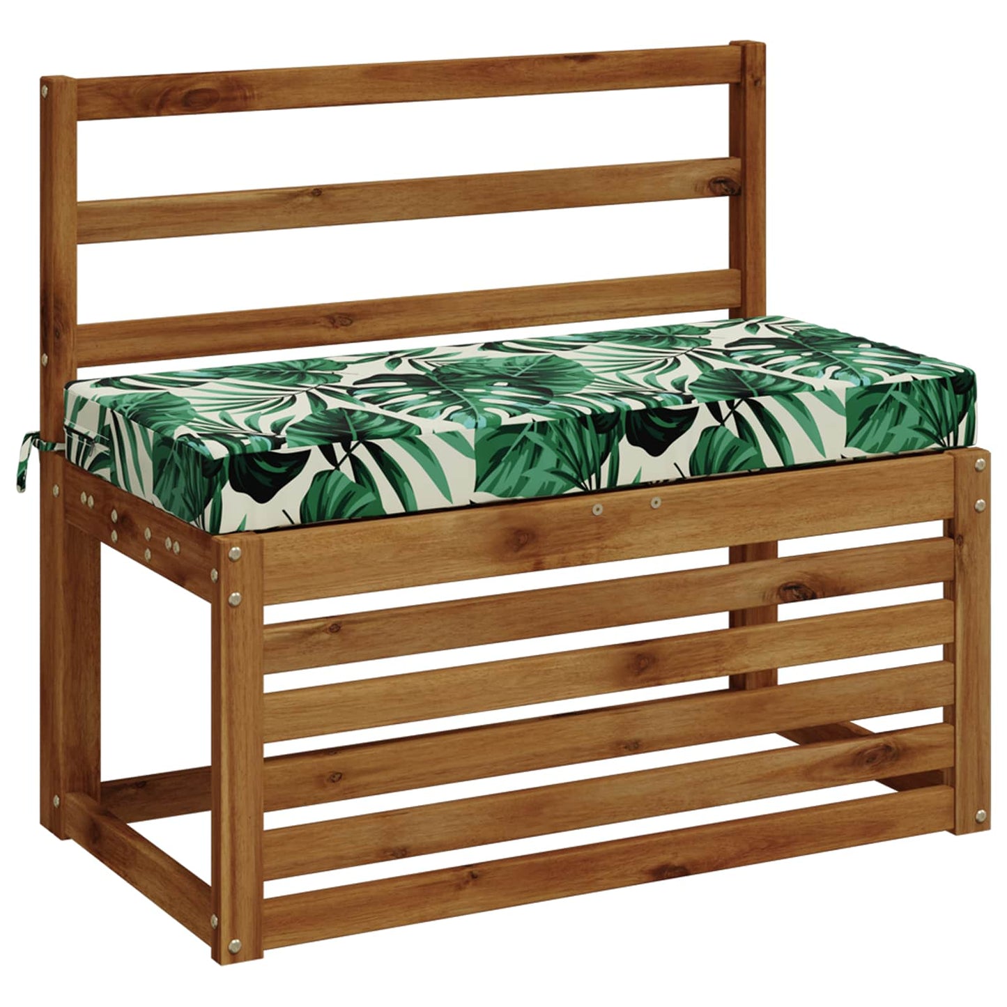 Bench Cushion SOEST 100% Polyester Leaf Pattern 80 x 40 x 8 cm