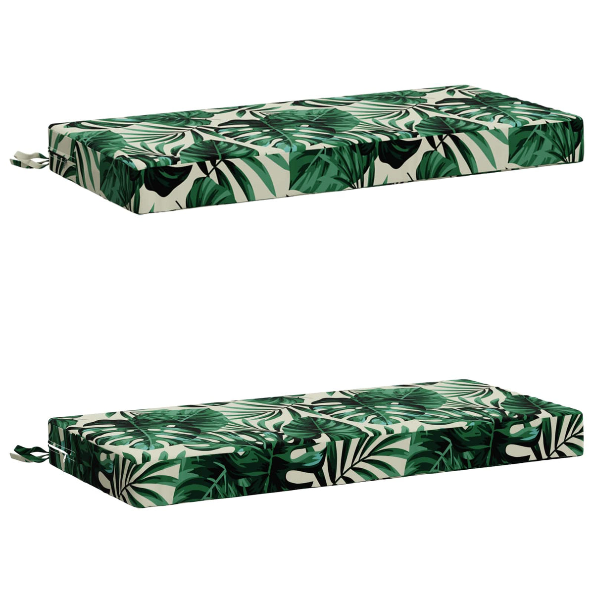 Bench Cushions SOEST 2 pcs 100% Polyester Leaf Pattern