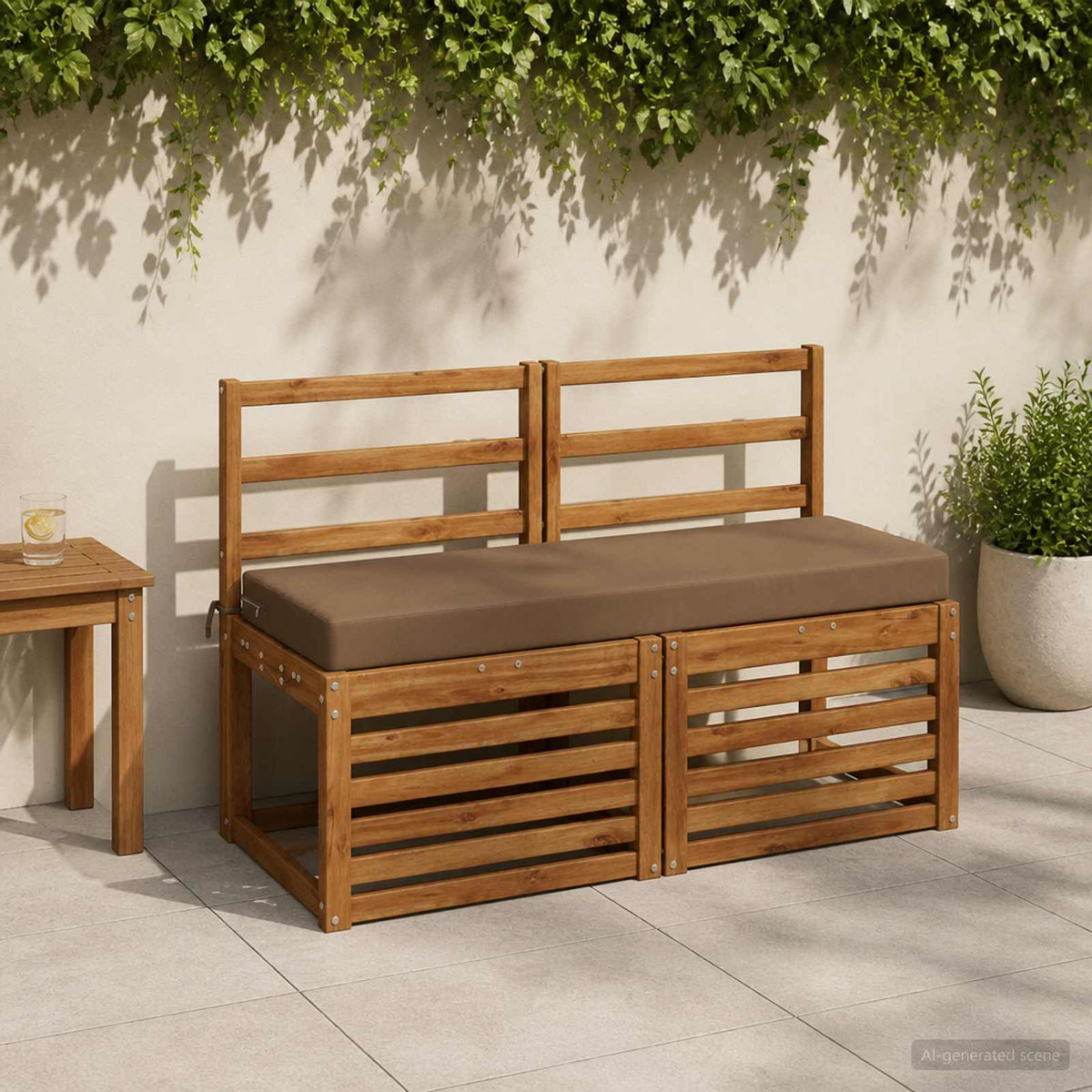 Bench Cushion SOEST 100% Polyester Taupe 120 x 40 x 8 cm